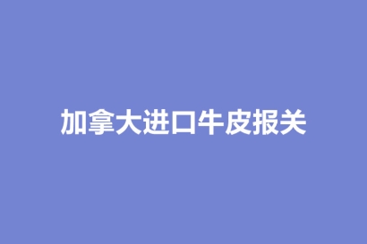加拿大進口牛皮報關的注意事項_牛皮進口資料